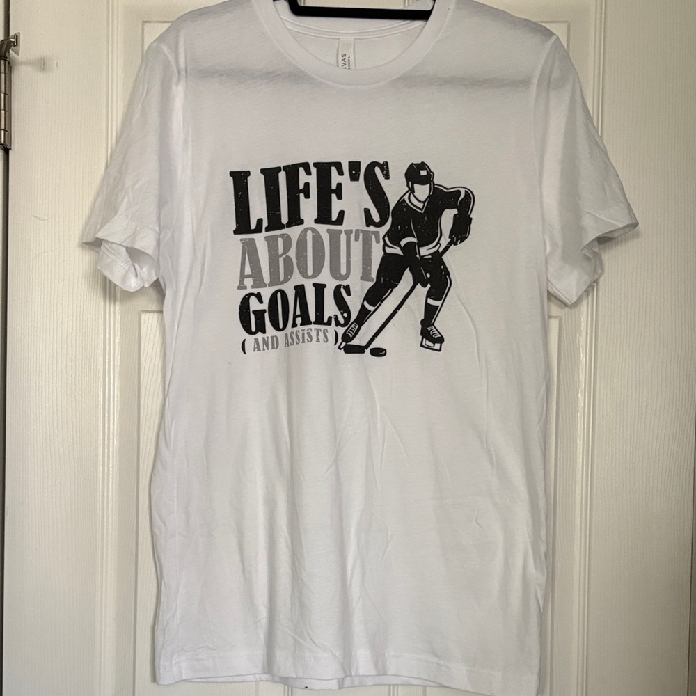 Bella Canvas White Hockey Graphic Tee